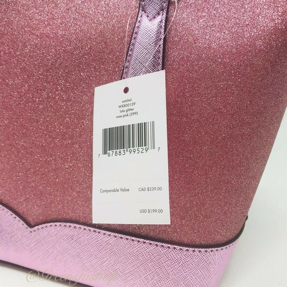 NEW KATE SPADE LOLA GLITTER SATCHEL & CARD HOLDER - Picture 6 of 12